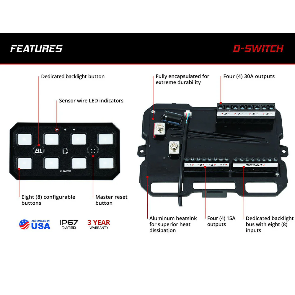 Diode Dynamics D-Switch 8-Channel Switch Panel