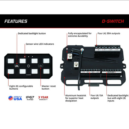 Diode Dynamics D-Switch 8-Channel Switch Panel