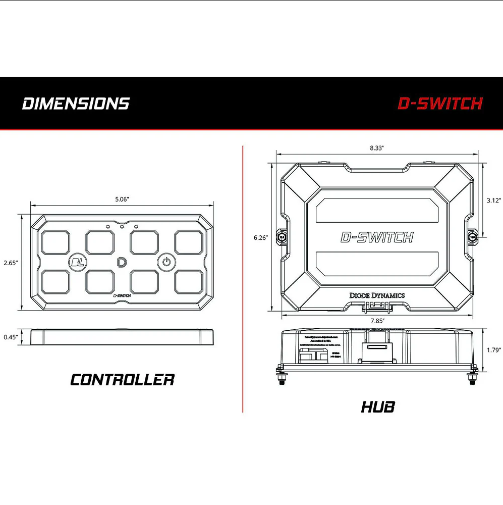 Diode Dynamics D-Switch 8-Channel Switch Panel