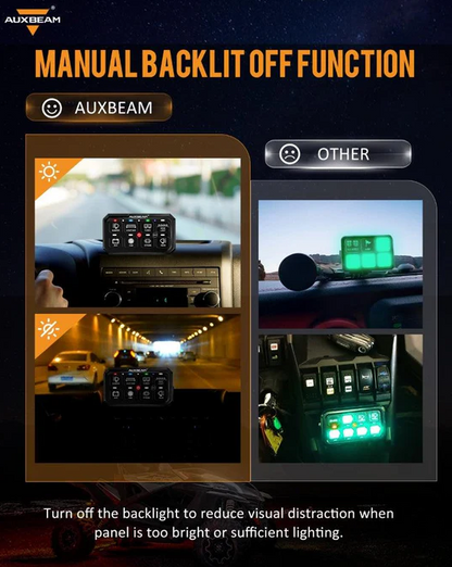 RGB Series 8 Gang (RB80 XL) Switch Panel without APP, Toggle/ Momentary/ Pulsed Mode Supported (Two-Sided Outlet)