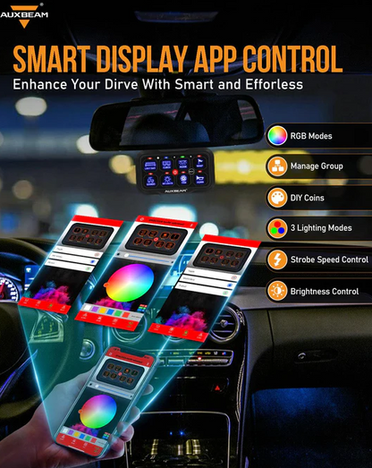 AR Series 8 Gang (AR-800) RGB Switch Panel with APP, Toggle/ Momentary/ Pulsed Mode Supported(One-Sided Outlet)