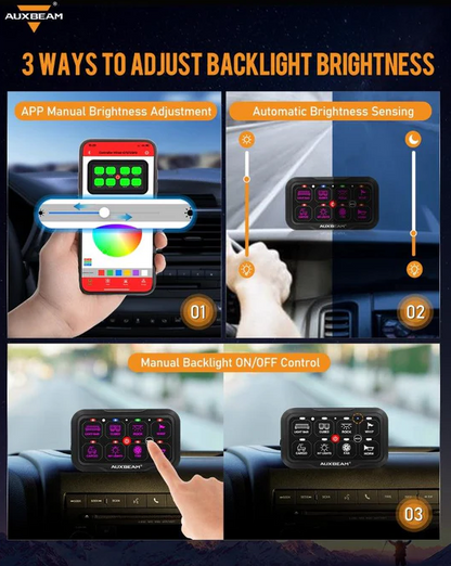 AR Series 8 Gang (AR-800) RGB Switch Panel with APP, Toggle/ Momentary/ Pulsed Mode Supported(One-Sided Outlet)