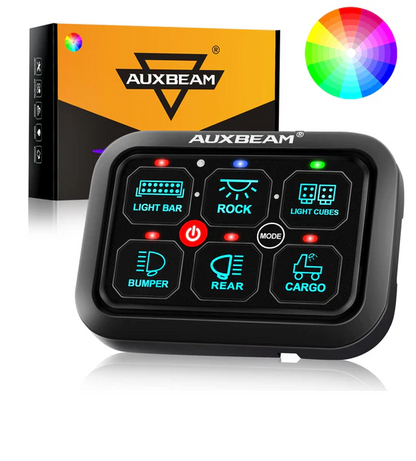 RGB Series 6 Gang (RA60) Switch Panel, Toggle/ Momentary/ Pulsed Mode Supported (One-Sided Outlet)