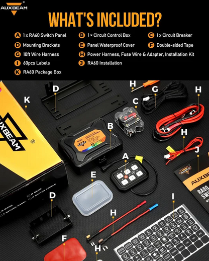 RGB Series 6 Gang (RA60) Switch Panel, Toggle/ Momentary/ Pulsed Mode Supported (One-Sided Outlet)