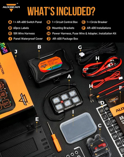 AR Series 6 Gang (AR-600) RGB Switch Panel with APP, Toggle/ Momentary/ Pulsed Mode Supported (One-Side Output)