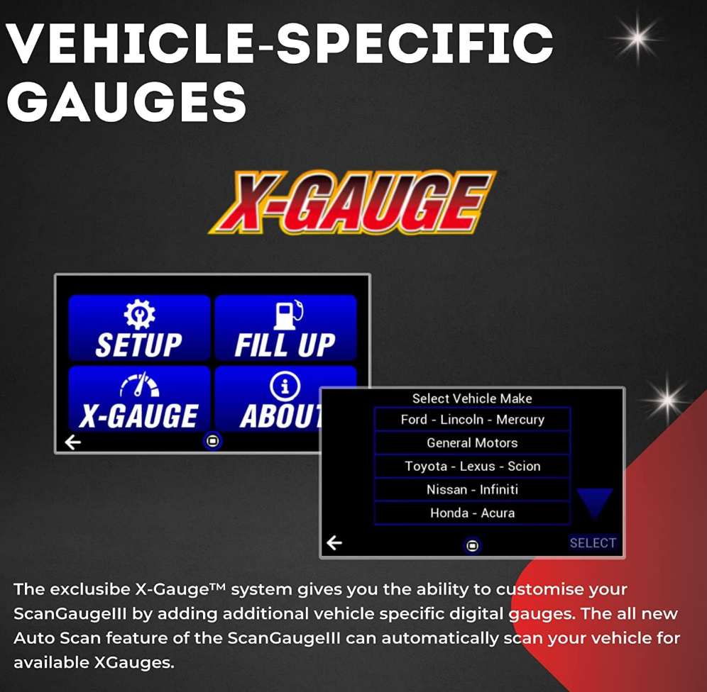 ScanGauge 3 Touch Screen OBD2 Scanner, Digital Gauges & Trip Computer